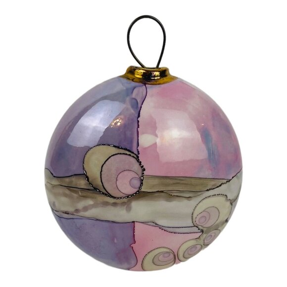Frederick Frances Handpainted Abstract Porcelain Ornament Signed 1986 Retired - Picture 3 of 6
